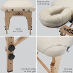 STRONGLITE Portable Massage Table Package Shasta - All-In-One Treatment Table w/ Adjustable Face Cradle, Pillow & Carrying Case