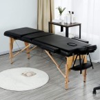 Yaheetech Massage Table Portable Massage Bed Massage Therapy Table Spa Bed 84 Inch Adjustable 3 Fold Salon Bed Face Cradle Bed Black