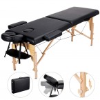 Yaheetech Massage Table Portable Massage Bed Massage Therapy Table Spa Bed 84 Inch Adjustable 2 Fold Salon Bed Face Cradle Bed Black