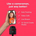 Pivo Pod Red - Auto Tracking Smartphone Interactive Content Creation Pod – 360° Hands-Free Photos or Videos – Easy Special Effects for iPhone or Android – Face, Body & Action Tracking