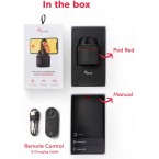 Pivo Pod Red - Auto Tracking Smartphone Interactive Content Creation Pod – 360° Hands-Free Photos or Videos – Easy Special Effects for iPhone or Android – Face, Body & Action Tracking