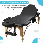 Luxton Home 3-Section Premium Memory Foam Massage Table with Rolling Carrying Travel Case - Easy Set Up - Foldable & Portable - Adjustable Height, Head Cradle, Hanging Arm Rest, & Side Storage Pocket