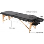 84" Fold Up Massage Spa Bed Facial Tattoo 2 Folding Salon Table with PVC Leather, Face Cradle Bed with Carrying Case Massage Table (Black)