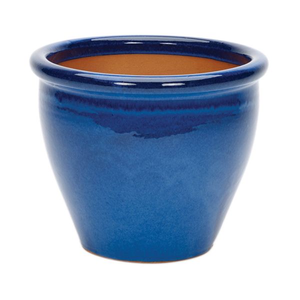 Blue Rolled Rim Pot