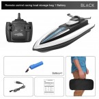 LSRC Children Remote Control Boat Dual Motors Simulated RC Speedboat Model - Black