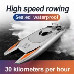 805 Remote Control Racing Boat 2.4G 30Km/h High Speed Dual Motor RC Boat for Kids Adults, with 1 Battery - Grey