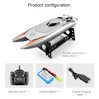 805 Remote Control Racing Boat 2.4G 30Km/h High Speed Dual Motor RC Boat for Kids Adults, with 1 Battery - Grey