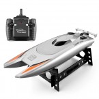 805 Remote Control Racing Boat 2.4G 30Km/h High Speed Dual Motor RC Boat for Kids Adults, with 1 Battery - Grey