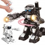 777-615 Intelligent RC Toy Remote Control Humanoid 2.4G Fighting Robot with Light and Sound - White