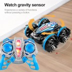 CV-B600 Amphibious Remote Control Car Double-sided Flip Driving Drift 2.4 GHz RC Stunt Car Vehicle Boat Beach Toy - Blue