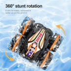 CV-B600 Amphibious Remote Control Car Double-sided Flip Driving Drift 2.4 GHz RC Stunt Car Vehicle Boat Beach Toy - Blue