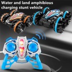 CV-B600 Amphibious Remote Control Car Double-sided Flip Driving Drift 2.4 GHz RC Stunt Car Vehicle Boat Beach Toy - Blue