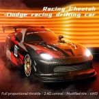 JJRC Q116 1 / 16 16 Km / h Dodge Drifting Car 2.4GHz 4WD RC Racing Car with Front / Rear Lights - Black