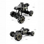 616E Four-Wheel Drive 2.4G RC Car Alloy Omnidirectional Climbing Car 4CH Electric Off-Road Vehicle Toy with Dual Control Modes - Black