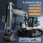 HUINA 1:24 Scale 9 Channels Remote Control Kids Simulation RC Excavator Toy Hobby Grade Construction Vehicle Children Gift