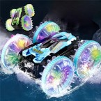 YL-92 2.4G Remote Stunt Rotating RC Car Xmas Toy Car Gift with Light for Kids - Blue