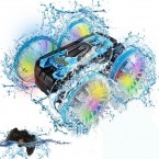 YL-92 2.4G Remote Stunt Rotating RC Car Xmas Toy Car Gift with Light for Kids - Blue