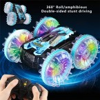 YL-92 2.4G Remote Stunt Rotating RC Car Xmas Toy Car Gift with Light for Kids - Blue