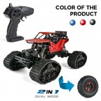 YT6608 2.4GHz RC Climbing Car 2 in 1 Off-road Vehicle 4WD Remote Control Tracked Tank Car High-Speed Car - Red