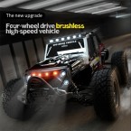 JJRC Q117-C 1:16 RC Off-Road Jeep Vehicle Four Wheel Brushless Motor High Speed Kids 2.4G Remote Control Car Toy - Black / Red