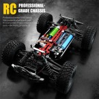 JJRC Q117-C 1:16 RC Off-Road Jeep Vehicle Four Wheel Brushless Motor High Speed Kids 2.4G Remote Control Car Toy - Black / Red