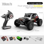 JJRC Q117-C 1:16 RC Off-Road Jeep Vehicle Four Wheel Brushless Motor High Speed Kids 2.4G Remote Control Car Toy - Black / Red