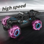 JJRC Q102 2.4G Full Scale Remote Control Racing Truck High-Speed Two-Wheel Drive Off-Road Vehicle Crash Resistance RC Car Toy - Black / Blue