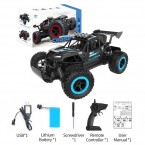 JJRC Q102 2.4G Full Scale Remote Control Racing Truck High-Speed Two-Wheel Drive Off-Road Vehicle Crash Resistance RC Car Toy - Black / Blue