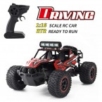 2.4GHz 1/16 RC Car Off-Road Racing Car Remote Control 18km/h Truck RTR with LED Light - Red