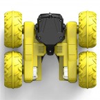 G03080R Children Deformable Electric RC Car Four-wheel Drive Stunt Car Double-sided Vehicle Toy - Yellow