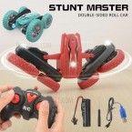 Double-sided Rotating Deformation Stunt 2.4G RC Car Children Boys Remote Control Light Music Car Toy - Red