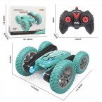 Double-sided Rotating Deformation Stunt 2.4G RC Car Children Boys Remote Control Light Music Car Toy - Red