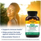 Country Life Maxi C-Complex (Vitamin C 1000 Mg Bioflavonoids) (tr), 180-Count