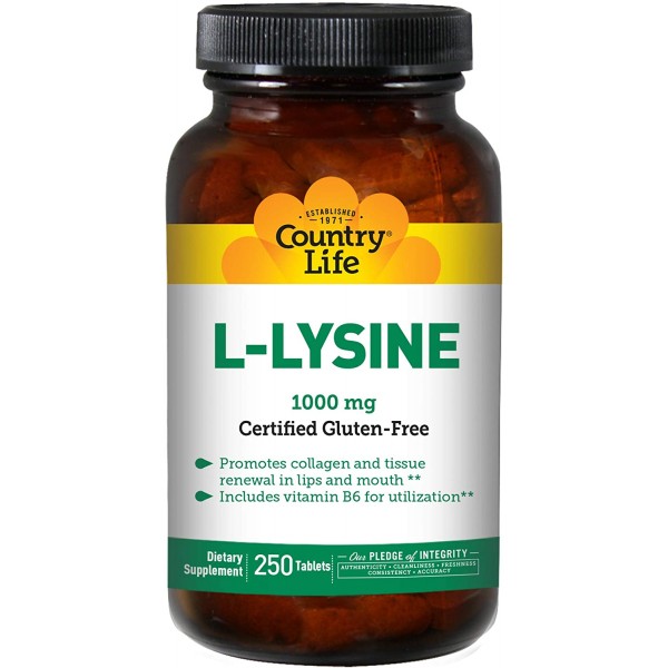 Country Life L-lysine 1000 Mg With B-6, 250-coun..