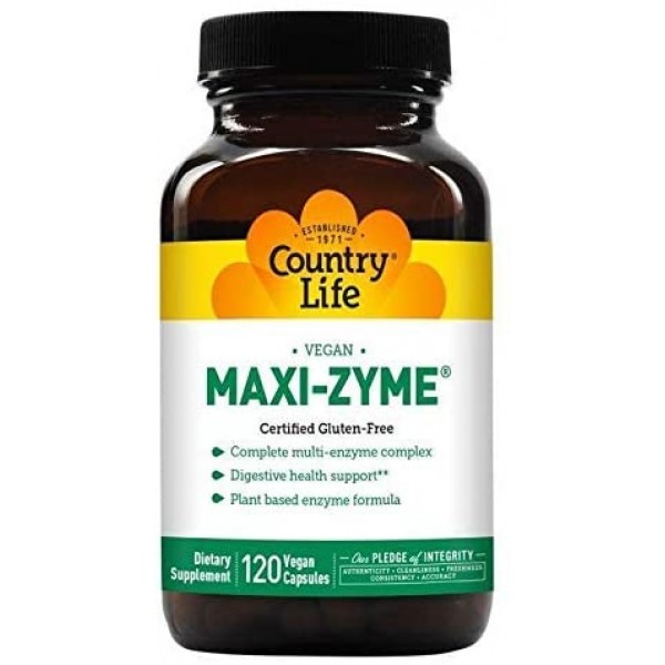 Country Life Maxi-zyme Caps - 120 Vegetarian Cap..