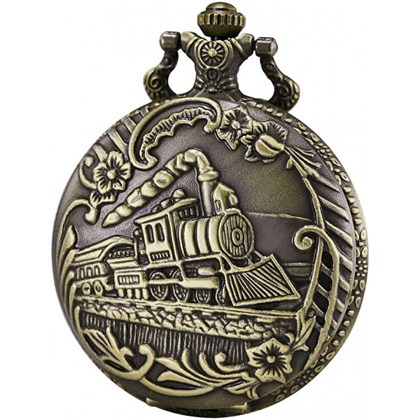 Train Copper Dangle Pendant Quartz Pocket Watch shop online in UAE