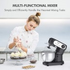 GEFT Stand Mixer-5.8-QT 6-Speed Kitchen Mixer with 600W Motor, Electric Food Mixer with Stainless Steel Mixing Bowl & Splash Guard