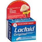 Lactaid Original Strength Lactase Enzyme Caplets, 120 Count