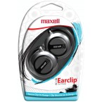 Maxell EC-150 Wired Lightweight Soft Touch Rubber Cord Stereo Line Ear Clips 30mm Drivers, Black (190561)