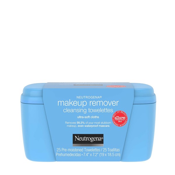 Neutrogena Makeup Remover Facial Cleansing Towelettes, Daily Face Wipes to Remove Dirt, Oil, Makeup & Waterproof Mascara, Gentle, Alcohol