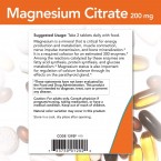 NOW Supplements Magnesium Citrate 200 mg, 250 Tablets