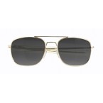 CampCo HUMVEE HMV-52B-GOLD Polarized Bayonette Style Military Sunglasses with Gray Lenses and Gold Frame, 52mm