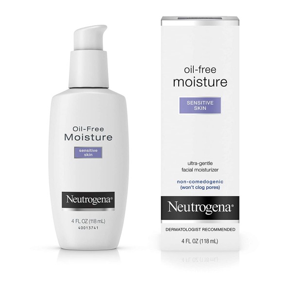 Neutrogena Oil Free Moisture Daily Hydrating Facial Moisturizer & Neck Cream with Glycerin - Fast Absorbing Ultra Gentle Lightweight Face Lotion & Sensitive Skin Face Moisturizer