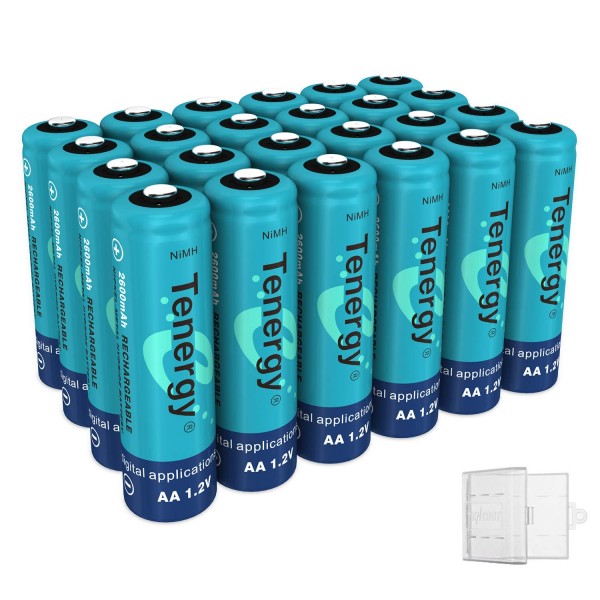 shop high capacity 2600mah 24 pack double a cell by tenergy