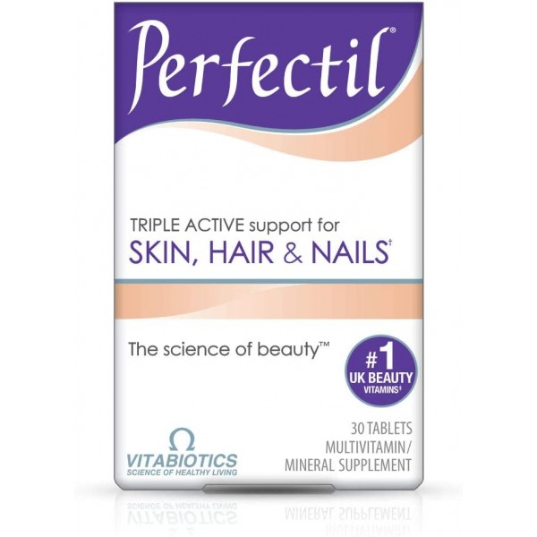 Vitabiotics Perfectil Triple-Active Beauty Multivitamin | Skin, Nail, and Hair Vitamins | Hair Health & Growth, Nail Strength, and Skin Support Formula | Vitamin D, Vitamin E, Collagen, Biotin, and More