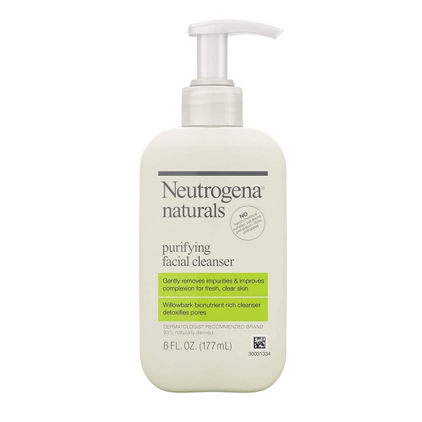 Neutrogena Naturals Purifying Daily Facial Cleanser with Natural Salicylic Acid from Willowbark Bionutrients, Hypoallergenic, Non-Comedogenic & Sulfate-, Paraben- & Phthalate-Free