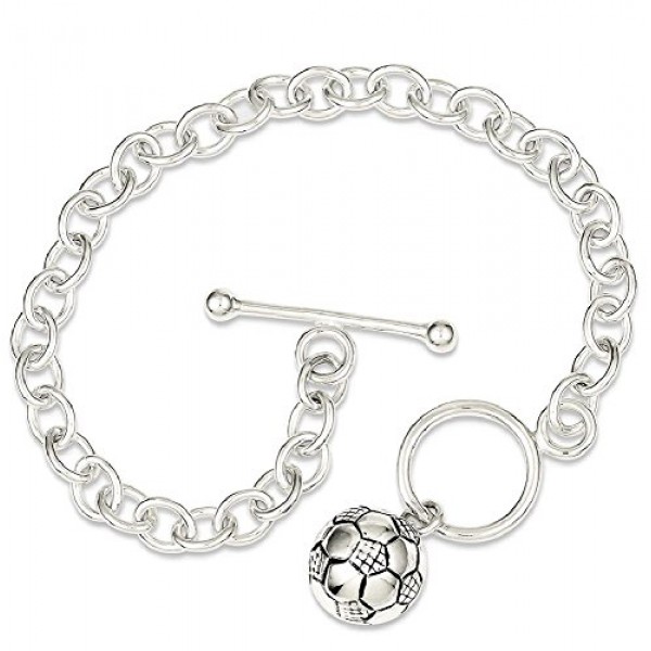 Buy ICE CARATS 925 Sterling Silver Soccer Ball Bracelet Online in UAE