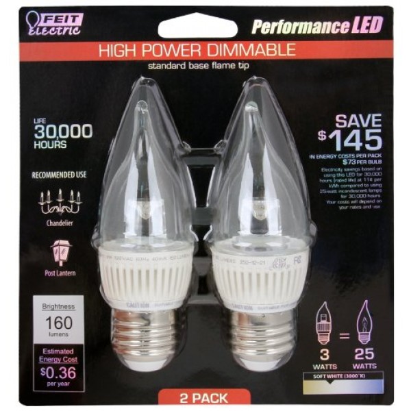 LED Dimmable Clear Chandelier Flame Tip sale in UAE