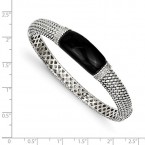 Buy ICE CARATS 925 Sterling Silver Black Onyx Diamond Bangle Bracelet Online in UAE