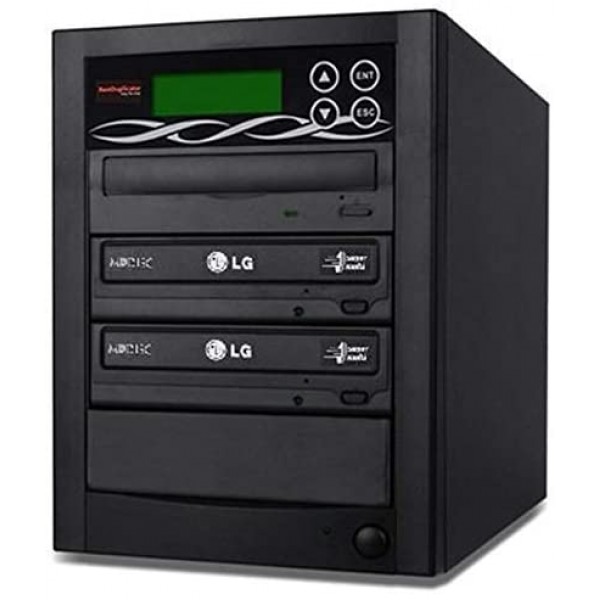 BestDuplicator 2 Target (1 to 2) 24X SATA DVD Duplicator Built-in LG Burner DVD Burner (128MB Buffer) + Free Nero 10 Multimedia Suite Essentials CD/DVD Burner Software - Professional DVD CD Duplication Copier Machine